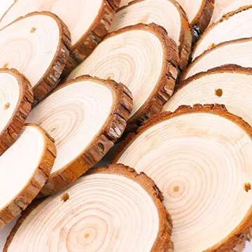 Unfinished Natural Wood Slices 20 Pcs for Crafts