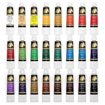 MyArtscape Acrylic Paint Set - 24 Tubes of Vibrant Colors