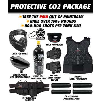 Maddog JT Stealth Paintball Gun Starter Package - All-in-One Gear for Beginners