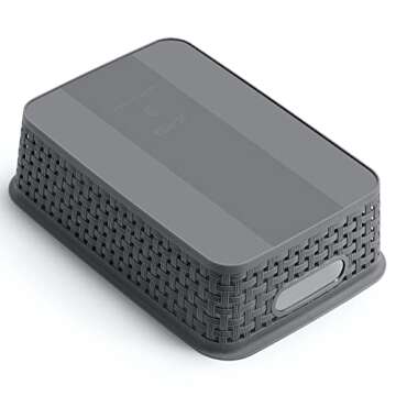 Stylish 12 Pack Plastic Storage Baskets for Home Organization