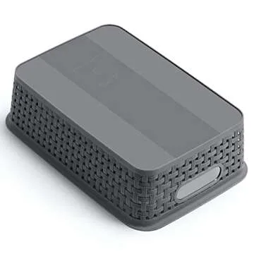 Stylish 12 Pack Plastic Storage Baskets for Home Organization