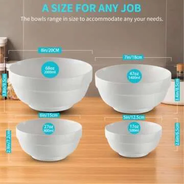JSYMJSY Nesting Bowls Set - Durable, Stylish, Versatile