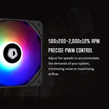 ID-COOLING NO-12015-XT-ARGB Case Fan 15mm Thickness PWM Fan 5V 3 PIN ARGB Fan Slim Fan for Radiator/CPU Cooler/Computer Case