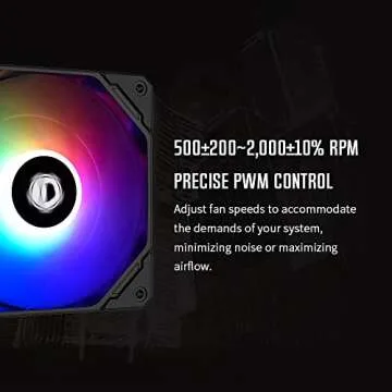 ID-COOLING NO-12015-XT-ARGB Case Fan 15mm Thickness PWM Fan 5V 3 PIN ARGB Fan Slim Fan for Radiator/CPU Cooler/Computer Case