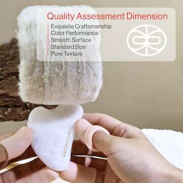 Rena Chris Gua Sha Facial Tools, Natural Jade Stone Guasha, Manual Massage Sticks for Jawline Sculpting and Puffiness Reducing, Facial Massage Tool, Skin-Care Tool (White)