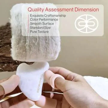 Rena Chris Gua Sha Facial Tools, Natural Jade Stone Guasha, Manual Massage Sticks for Jawline Sculpting and Puffiness Reducing, Facial Massage Tool, Skin-Care Tool (White)