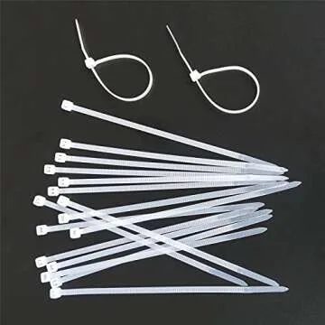 1000 pcs 6 inch Cable Zip Ties Heavy Duty, Premium Plastic Wire Ties with 18 LBS Tensile Strength, UV Resistant Cable Ties, Self-Locking White Nylon Tie Straps