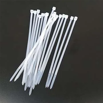 1000 pcs 6 inch Cable Zip Ties Heavy Duty, Premium Plastic Wire Ties with 18 LBS Tensile Strength, UV Resistant Cable Ties, Self-Locking White Nylon Tie Straps