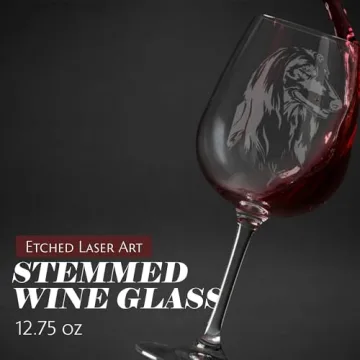 Custom Afghan Hound Etched Wine Glass - Perfect for Dog Lovers & Gift Ideas
