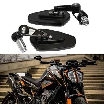 Premium Black CNC Motorcycle Bar End Mirrors for Safety and Style