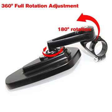 Durable Black Motorcycle Bar End Mirrors for Enhanced Visibility
