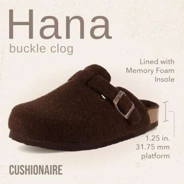CUSHIONAIRE Hana Womens Clogs | Comfortable Vegan Suede Clogs for Women | Slip On Potato Shoes with ...