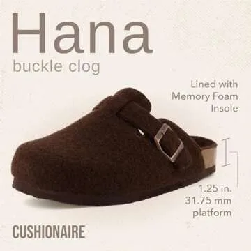 CUSHIONAIRE Hana Womens Clogs | Comfortable Vegan Suede Clogs for Women | Slip On Potato Shoes with ...