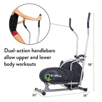 Body Rider Body Flex Sports Elliptical Exercise Machine, at-Home Exercise Equipment Black/Green/Silver ,One Size