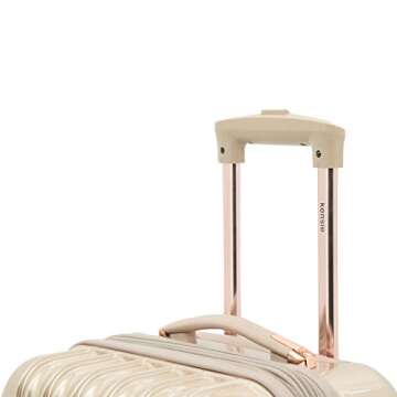 kensie Women's Alma Hardside Spinner Luggage, Expandable, Pale Gold, Carry-On 20-Inch