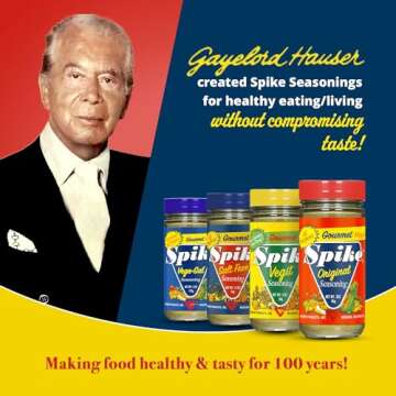 Spike Seasoning, Original Gourmet Magic Seasoning Salt Blend - Seasonings and Spices for Cooking, Popcorn Seasoning, All-Purpose Seasoning for More Flavorful, Healthy Meals, 3 Oz (Pack of 2)