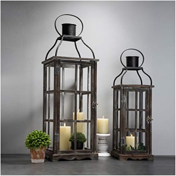 Glitzhome Farmhouse Oversized Lanterns - Stylish Set of 2