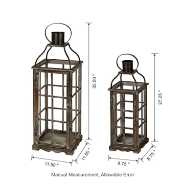 Glitzhome Farmhouse Oversized Lanterns - Stylish Set of 2