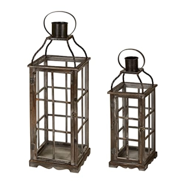 Glitzhome Farmhouse Oversized Lanterns - Stylish Set of 2