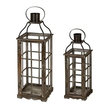 Glitzhome Farmhouse Oversized Lanterns - Stylish Set of 2