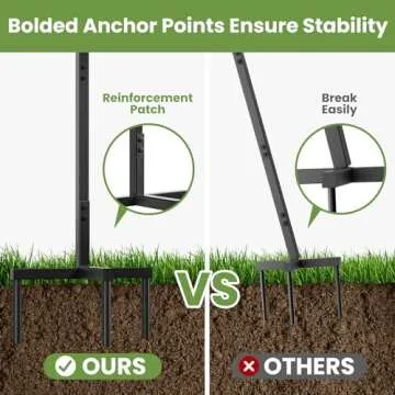 MANFLY Garden Freestanding Detachable Hose Holder, Outdoor Yard Sturdy Heavy Duty Metal Hose Rack with Tool Storage Basket and 2 Tool Hooks, Black