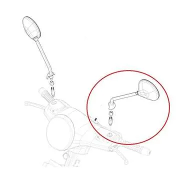 Piaggio OEM Left Hand Mirror for Vespa LX 50 and Vespa LX 150 Only! | Chrome Round Shape LH Driving Mirror CM027604, CM020404(chrome)