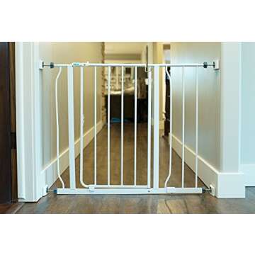 Wall Nanny Mini - Smallest Baby Gate Wall Protector (Made in USA) Protect Walls & Doorways from Pet Gates & Dog Gate Spindles - Child Pressure Mounted Baby Gate for Stairs Wall Cup (White) 4 Pack