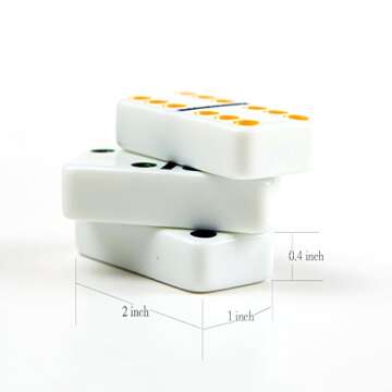 AOQING Dominoes Set Mexican Train Dominoes Domino Game Tenons Double 6 Color 28 Dominos Tin Box Package