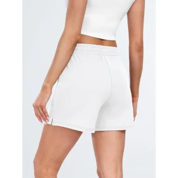 AUTOMET Women's High Waist Sweat Shorts with Pockets