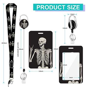 Bqmte ID Badge Holder with Lanyard, Cute Retractable Badge Reel Card Holder ID Name Tag Lanyard Vert...