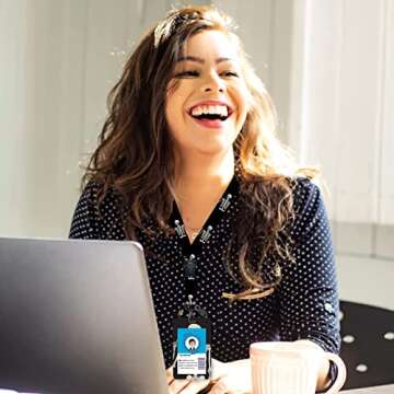 Cute Skeleton ID Badge Holder with Lanyard