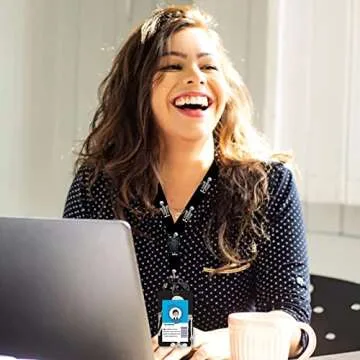 Cute Skeleton ID Badge Holder with Lanyard