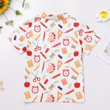 FYMNSI Boys Back to School Short Sleeve Shirts for Kids