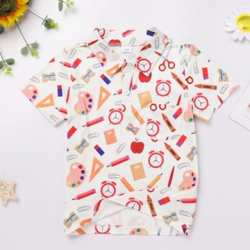 FYMNSI Boys Back to School Short Sleeve Shirts for Kids