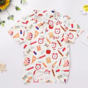 FYMNSI Boys Back to School Short Sleeve Shirts for Kids