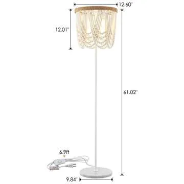 VILUXY Bohemia Beaded Floor Lamp for Chic Spaces
