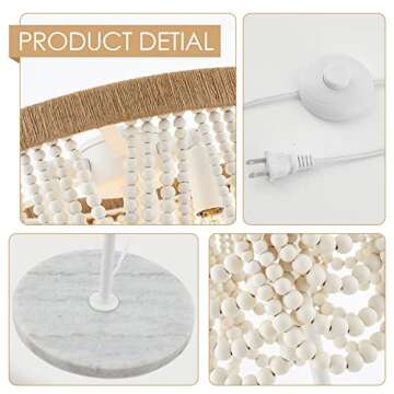 VILUXY Bohemia Beaded Floor Lamp for Chic Spaces