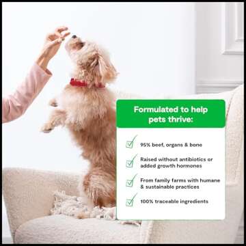 Open Farm Freeze Dried Raw Dog Food, Humanely Raised Meat Recipe with Non-GMO Superfoods and No Artificial Flavors or Preservatives (13.5 Ounce (Pack of 1), Grass Fed Beef Recipe)