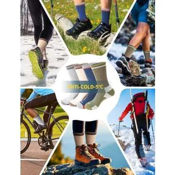 TENYSAF Wool Hiking Socks for Men - Women Lightweight Crew Merino Wool Socks with Cushion for Camping Hunting Work,4 pack