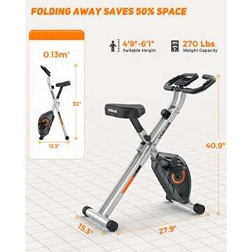 YOSUDA Exercise Bike, 2 in 1 Folding Exercise Bike for Seniors 270lbs Capacity, Magnetic X-Bike with 8-Level of Resistance, for Home Gym Workout