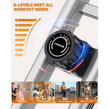 YOSUDA Exercise Bike, 2 in 1 Folding Exercise Bike for Seniors 270lbs Capacity, Magnetic X-Bike with 8-Level of Resistance, for Home Gym Workout