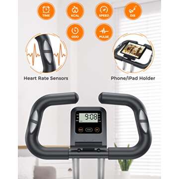 YOSUDA Exercise Bike, 2 in 1 Folding Exercise Bike for Seniors 270lbs Capacity, Magnetic X-Bike with 8-Level of Resistance, for Home Gym Workout