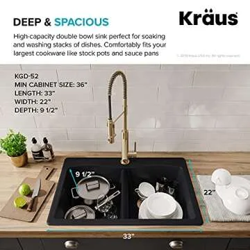 KRAUS Forteza 33-inch Granite Kitchen Sink - Durable Elegance