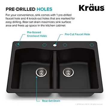 KRAUS Forteza 33-inch Granite Kitchen Sink - Durable Elegance