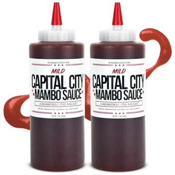 Capital City Mild Mambo Sauce - Sweet & Tangy DC Wing Sauce, 2 Pack