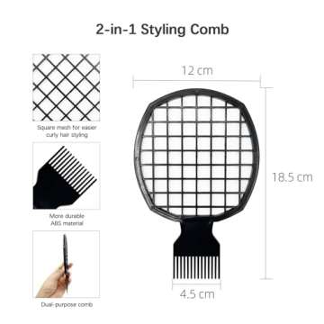 Kootinn 2Pcs Upgraded Twist Combs Hair Sponge Brush, Superior to Hair Sponge for Curls in Men and Women, Dual-sided Design, ABS Material, Ergonomic, Lasting Over a Year, 2 Combs Included