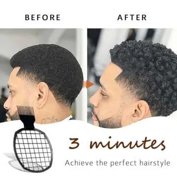 Kootinn 2Pcs Upgraded Twist Combs Hair Sponge Brush, Superior to Hair Sponge for Curls in Men and Women, Dual-sided Design, ABS Material, Ergonomic, Lasting Over a Year, 2 Combs Included