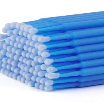 Cuttte 500PCS Disposable Micro Swabs for Eyelash Extension, Micro Applicators Eyelash Swabs for Make...
