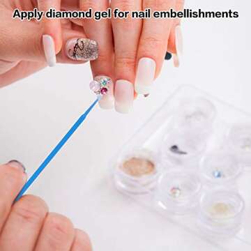 Cuttte 500PCS Disposable Micro Swabs for Eyelash Extension, Micro Applicators Eyelash Swabs for Makeup Application Blue (Head Diameter: 2.5mm)