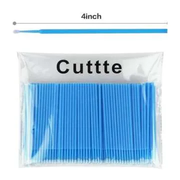 Cuttte 500PCS Disposable Micro Swabs for Eyelash Extension, Micro Applicators Eyelash Swabs for Makeup Application Blue (Head Diameter: 2.5mm)